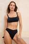 Siyah Aksesuarlı Bralette Kaplı Bikini Üstü TBESS21BU0166
