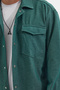 Men's Relax Fit Relaxed Cut Double Pocket Knitted Green Apache Collar Shirt - 3