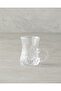 Rose Glass with Handle 6 Pieces 6-Person Tea Cup 100 ml Transparent - 2