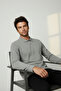 Cotton Lu Polo Collar Long Sleeve Gray Melange School/Casual Sweatshirt - 2