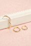 Yellow Steel Colorfast Zircon Stone 3-Piece Hoop Earring Set - 3