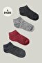 4 Pairs Women's Reverse Towel Booties Socks Colorful Cotton Reverse Towel Socks