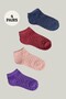 4 Pairs of Women's Reverse Towel Booties Socks – Colorful and Soft - 3