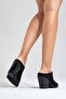 Vendy women's genuine leather western slippers black suede - 4