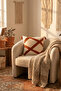 Renli Cross Stitch Punch Embroidered Tassel Throw Pillow Cover Cotton 42X42 cm - 3