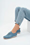 Genuine Leather Denim Blue Women's Leather Ballet Flats Dp16-0061 - 4