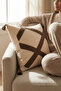 Renli Cross Stitch Punch Embroidered Tassel Throw Pillow Cover Cotton 42X42 cm - 4