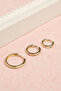 Yellow Steel Colorfast Zircon Stone 3-Piece Hoop Earring Set - 4