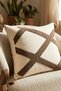 Renli Cross Stitch Punch Embroidered Tassel Throw Pillow Cover Cotton 42X42 cm - 5