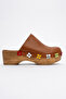 Karania Women's Genuine Leather Clogs Slippers Tan - 5
