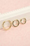 Yellow Steel Colorfast Zircon Stone 3-Piece Hoop Earring Set - 2