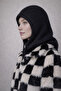 Balaklava Black Angora Wool Beanie Hat with Neck Collar Thick - Lace-Up Hat Balaclava - 4