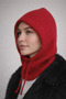 Balaklava Red Angora Wool Beanie Hat with Neck Collar Thick - Lace-Up Hat Balaclava - 3