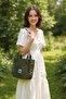 Women's Khaki Waterproof Buzzy Fabric Shoulder & Hand Bag – Zippered, External Pocket, Long Strap (21X24X13 cm) - 2