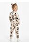 Girls' Figure Patterned Off-White Tracksuit Set - 2