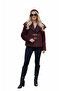 Double-Breasted Women's Jacket with Collar, Belt Closure, Cashemere, Long Sleeves - 4
