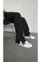 Men's Black Baggy Washed Zippered Hem Design Detail Jeans - 5