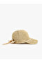 Straw Cap Hat with Tie Detail - 2