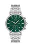 SILVER-COLORED MEN'S WATCH WITH ACTIVE FUNCTIONS AND A GREEN DIAL - 3
