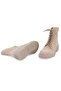 Women's Beige Zippered Suede Leather Boots - 6