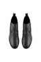 Women's Black Elastic Leather Boots - 7