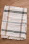 Cream Beige Plaid Wool Shoulder Shawl |   Soft Textured Winter Shawl - 2