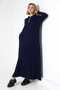 Plus Size 44 and Above /Tesettür Modal Dress/Shirt Collar Half Zipper with Hidden Pockets - 5