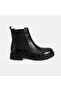 Women's Black Rubber Detailed Leather Boots - 2