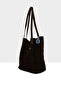 Brown Women's Genuine Split Leather Tote Bag with Pockets M000006747 - 2