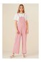 Women's Powder Adjustable Strap Pocket Wide Leg Gardener Jumpsuit HZL22S-BD170191