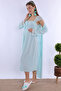 Breastfeeding Featured Cotton Maternity Set 4 Pieces Effortt - Turquoise - 8