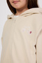 Girl's Zippered Heart Detailed Beige Sweatshirt - 2