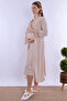Breastfeeding Featured Cotton Maternity Set 4 Pieces Effortt - Beige - 4
