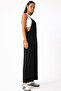 Women's Black Adjustable Strap Wide Leg Gardener Overalls with Pockets Hzl22S-Bd170191 - 3