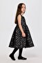Girl's Star Pattern Evening Dress Black Party Dress - 6