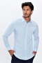 Slim Fit Long Sleeve Cotton Easy Iron Men's Blue Shirt
