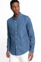 Men's Slim Fit Slim Fit Long Sleeve 100% Cotton Linen Texture Buttoned Lapel Indigo Shirt