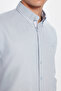 Men's Slim Fit Slim-Cut Long Sleeve Cotton Oxford Texture Easy-Iron White Button-Down Collar Shirt - 3