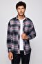Slim Fit Long Sleeve Slim Fit Checkered Double Pocket Men Shirt
