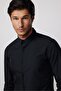 Slim Fit Long Sleeve Cotton Easy-Iron Men's Black Shirt