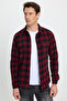 Men's slim fit long sleeve plaid checkered winter woodcutter shirt with pockets - 5