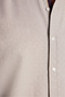 Slim Fit Long Sleeve Oxford Texture Dobby Piping Men's Cream Shirt - 3