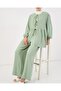 Women's Lace-Up Front Tunic Pants Double Set 6744 - Mint - 4