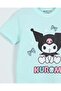 Girl's Summer Kuromi Printed Summer Short Sleeve 100% Cotton Nightwear Pajama Set - 4