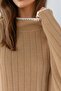 My Fashion Stitch Detailed Mock Neck Oversized Knitwear Sweater - 5