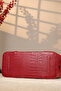 Red Color Crocodile Pattern Genuine Leather Bag - Luxury Handbag and Shoulder Bag - with Shoulder Strap - 5