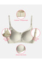 Women's Stitch-Free Bra with Removable Round Cups Laser Cut Invisible Bra Ecru - 9288 - 6
