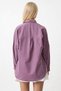 Women's Dark Lilac Oversize Long Basic Shirt Hzl22W-Bd139001 - 5