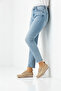 Genuine Leather New Beige Women's Leather Ballerinas Dp16-0061 - 2