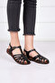 Genuine Leather Black Women's Leather Sandals Dp-0067 - 5